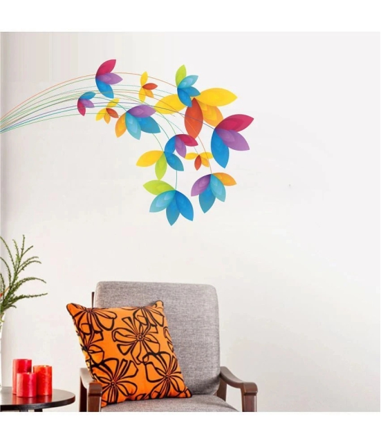 Decor Villa Multicolor Flowers Vinyl Wall Stickers