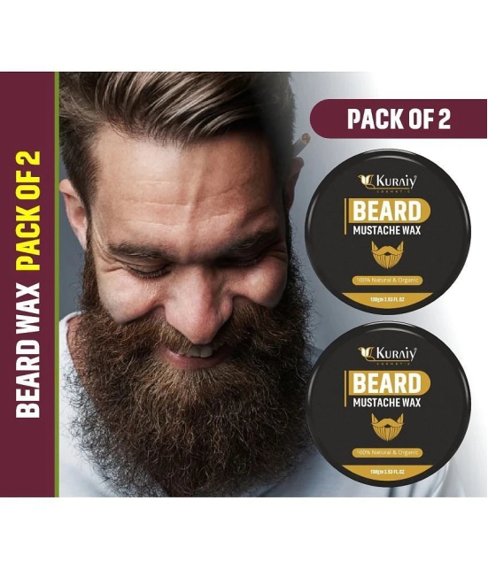 KURAIY Beard & Mustache Wax Extra Strong 50 Gm Hair Wax (100 g) Pack of 2