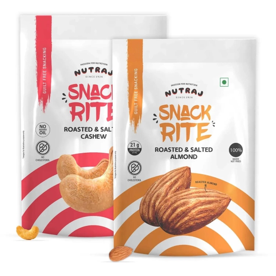 Nutraj Snackrite Almond Roasted & Salted & Cashew Roasted & Salted - Combo