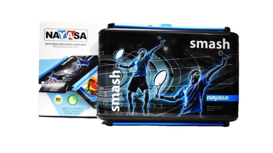 Nayasa Superplast Notebook Smash Design Stainless Steel Lunch Box, Blue (SKU-NAYASA-46)