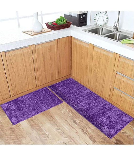 Abhikram Purple Runner Single Microfibre Abstract 2x4 Ft - None