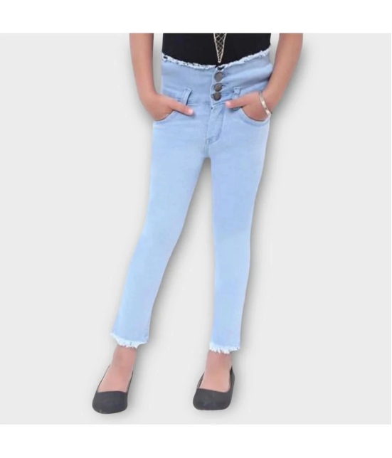 ICONIC ME- Kids Girl Sky Blue Denim Jeans - None