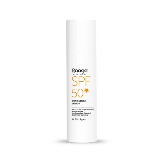 Raaga Professional Sunscreen Lotion SPF 50, White, 55 ml