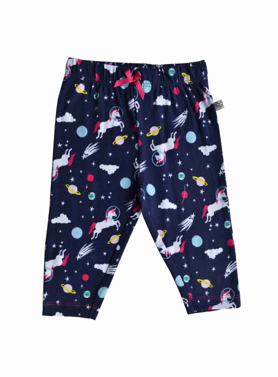 Girls Horse Allover Print Legging on Navy (95%Cotton 5%Elasthan Jersey)