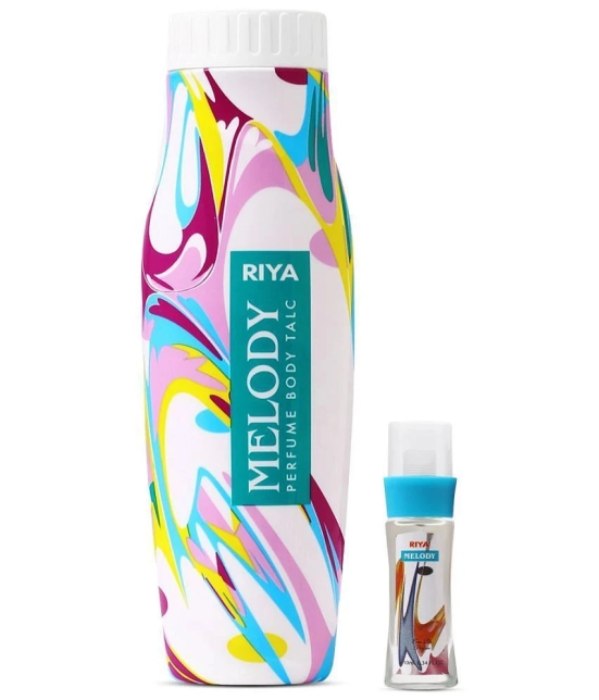 Riya Melody & Melody (10 ml Perfume) Talc 300 gm Pack of 2