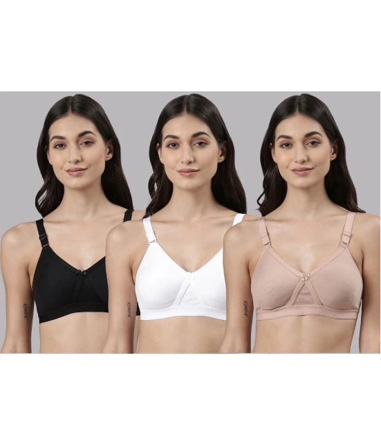 Dollar Missy Multicolor Cotton Non Padded Womens Everyday Bra ( Pack of 3 ) - None