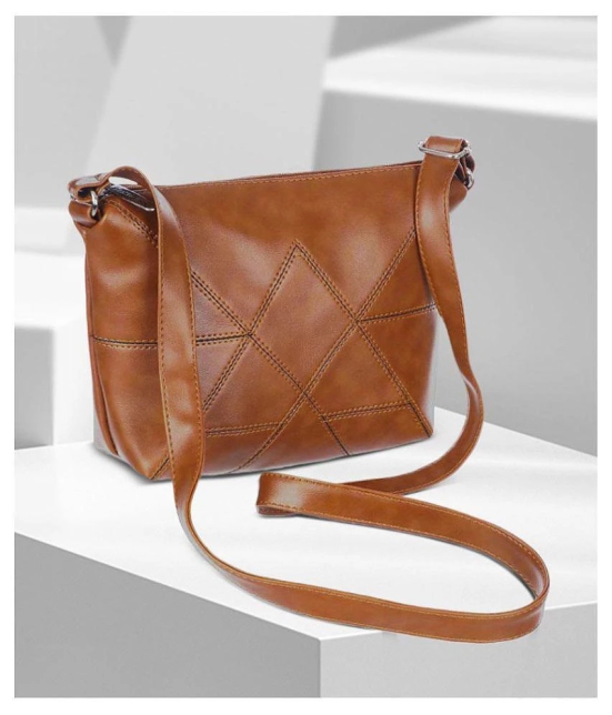 Leather Land - Tan PU Sling Bag - Tan