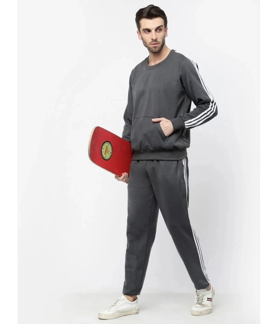 KZALCON - Grey Cotton Blend Regular Fit Mens Tracksuit ( Pack of 1 ) - XL