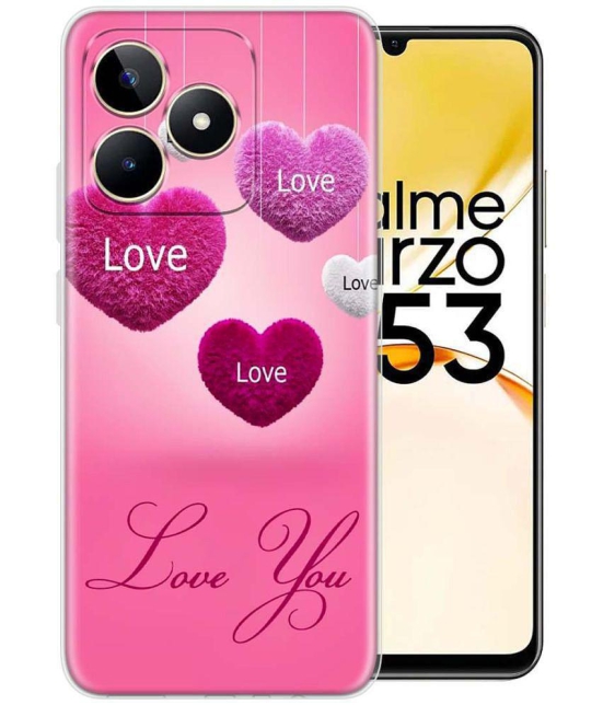 Fashionury Multicolor Printed Back Cover Silicon Compatible For Realme Narzo N53 ( Pack of 1 )