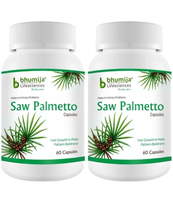 Bhumija Lifesciences Saw Palmetto with nettle root 60 Capsules(Pack of 2)