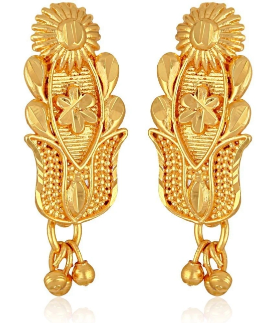 VIVASTRI Golden Stud Earrings ( Pack of 1 ) - Golden