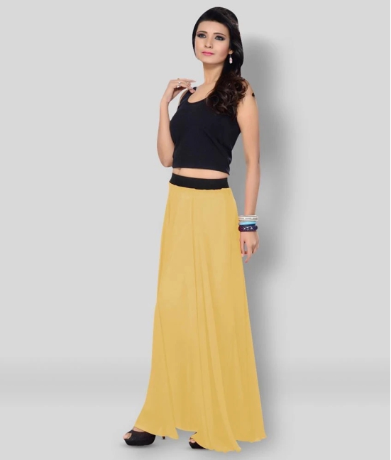 Sttoffa - Yellow Georgette Womens A-Line Skirt ( Pack of 1 ) - 38