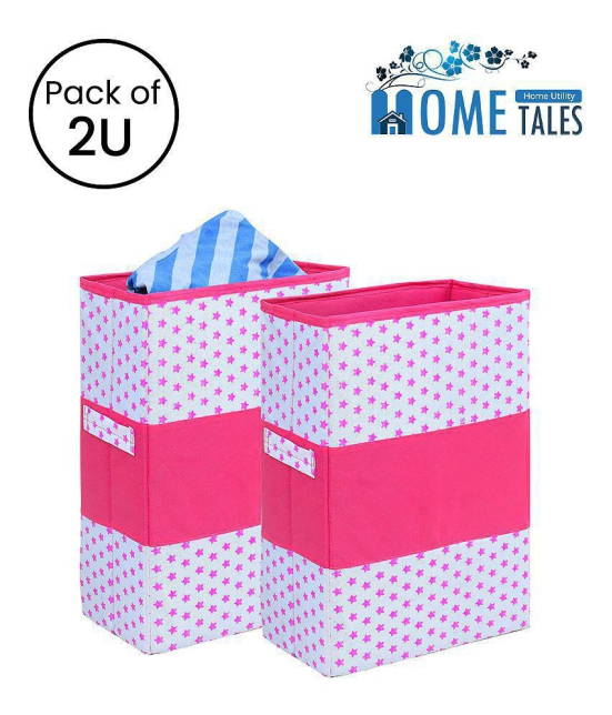 HOMETALES 35 L capacity Laundry Bag,Pink (2U) - Pink