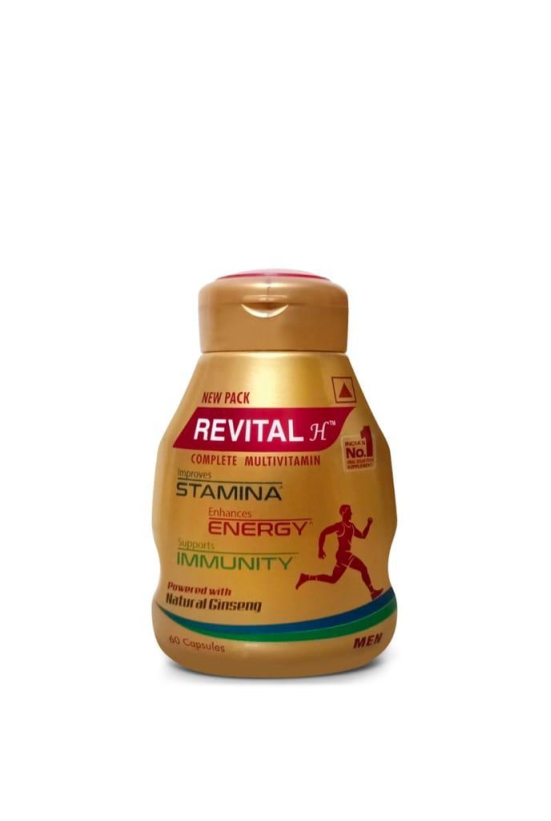 Revital H Men Multivitamin with Calcium, Zinc & Ginseng for Immunity, Strong Bones & Energy 60caps