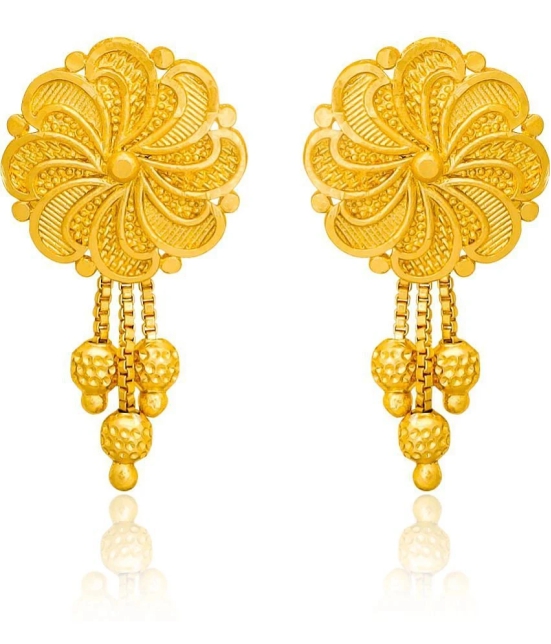 LUV FASHION Golden Danglers Earrings ( Pack of 1 ) - Golden