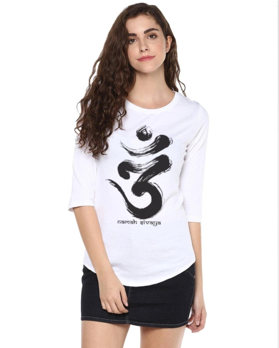 Womens 34U Omm Printed White Color Tshirts-White / Large / 100% Bio Wash Cotton