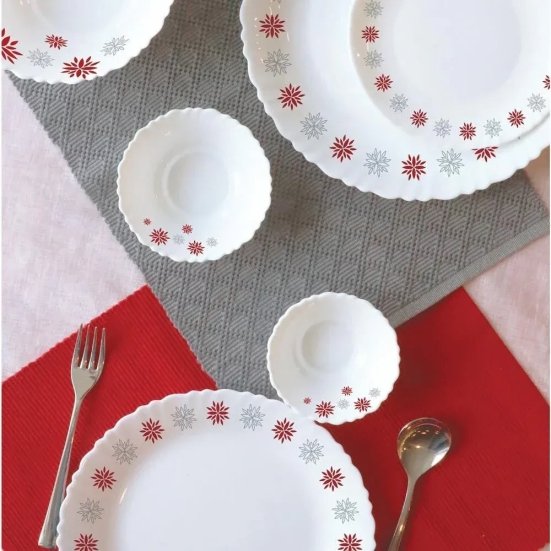 Cello Opalware Dazzle Series Round Dinner Set | Set of 12 Pcs