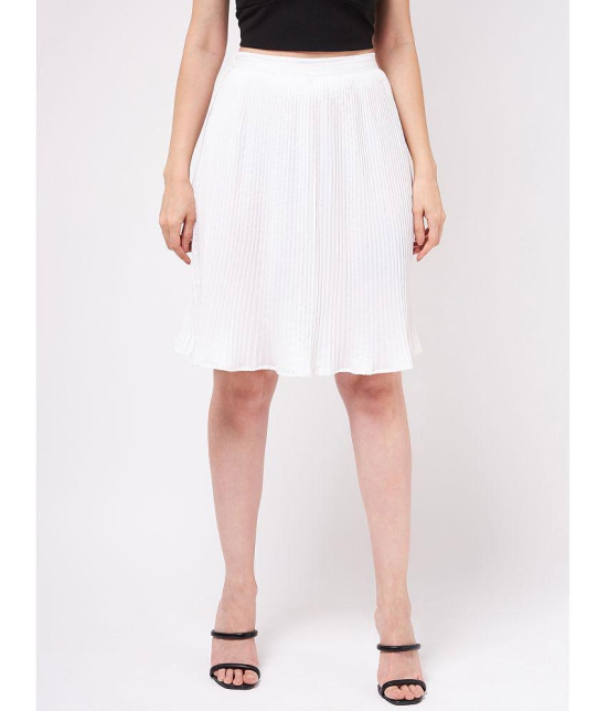 Zima Leto - White Polyester Womens Straight Skirt ( Pack of 1 ) - None