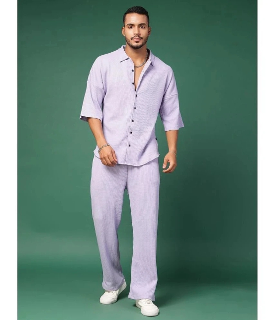 Rigo Lavender Cotton Relaxed Fit Mens Tracksuit ( Pack of 1 ) - None