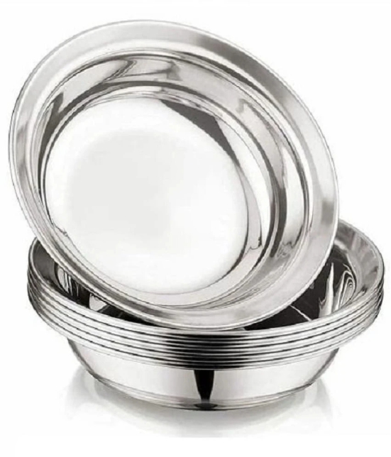 Dynore 6 Pcs Stainless Steel Silver Dessert Plate - Silver