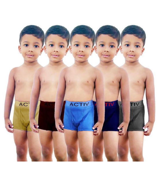 HAP Boys Cotton Trunks | Pack of Five |Innerwear /boxer /Drawer /Outer Elastic - None