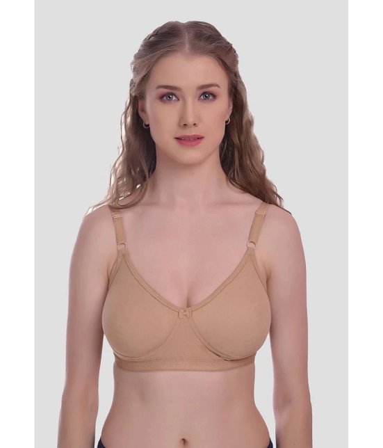 Elina - Beige Cotton Non Padded Womens T-Shirt Bra ( Pack of 1 ) - None