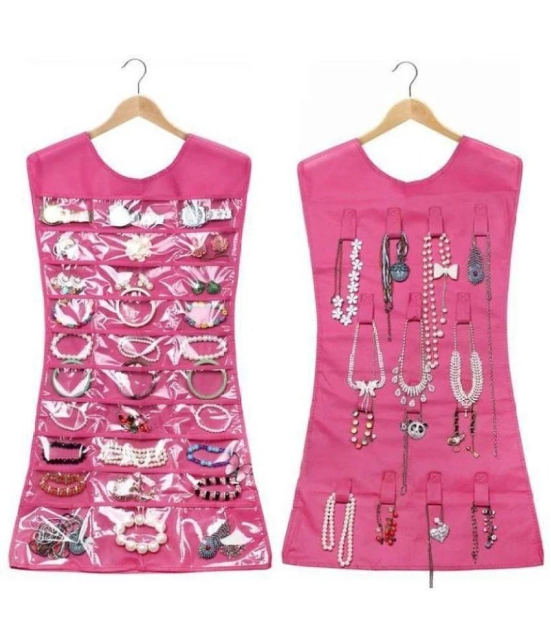 ShopAis Pink New-Dress Shape double sided -Jewellery Organizer