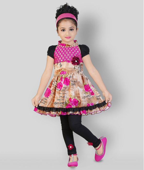 Zadmus - Multicolorcolor Cotton Blend Girl's Frock ( Pack of 1 ) - 5-6 Years