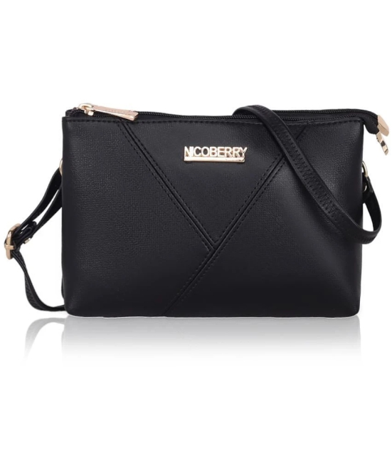 Nicoberry Black PU Sling Bag - Black