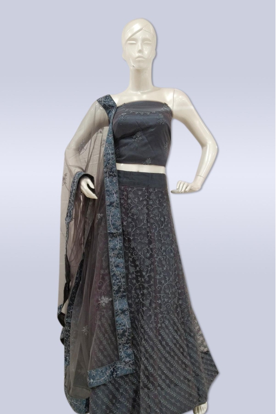 Dark Ash Lehenga