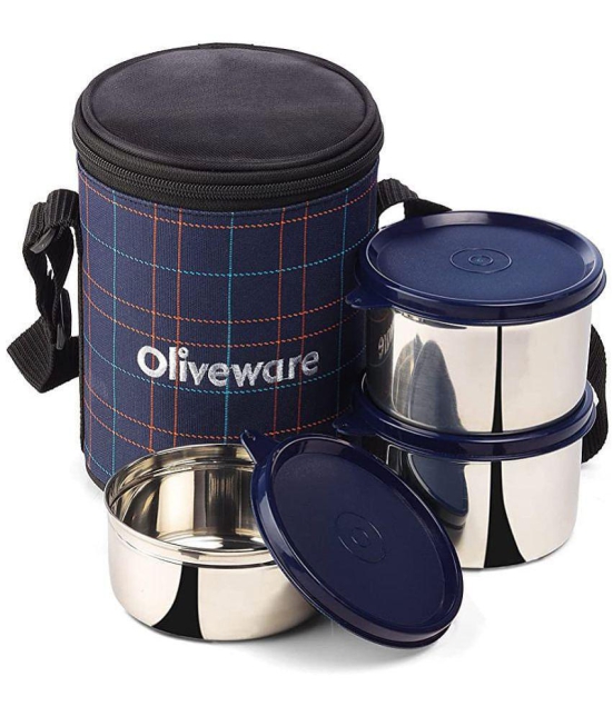 Oliveware Stainless Steel Lunch Box 3 - Container ( Pack of 1 )