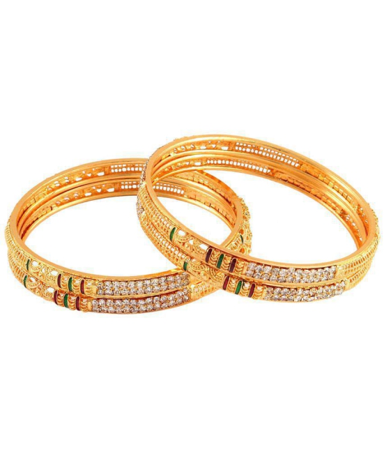 Jewar Mandi - Gold Bangle Set ( Pack of 1 ) - None