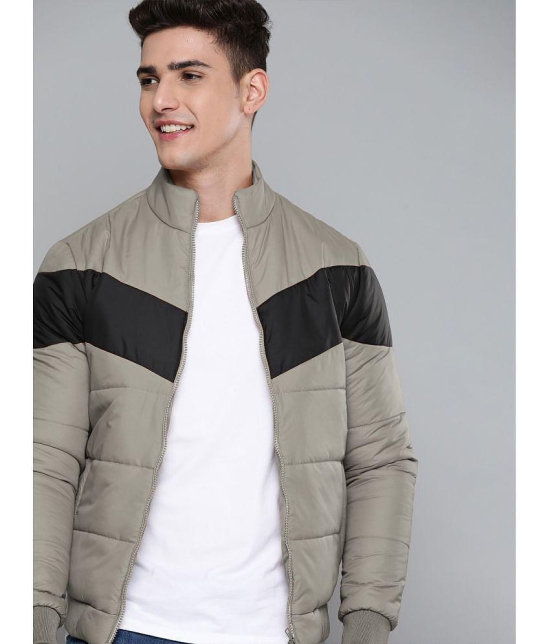 ADORATE Polyester Mens Quilted & Bomber Jacket - Light Grey ( Pack of 1 ) - None