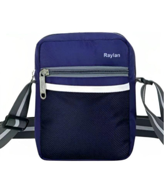 Raylan Blue Colorblocked Messenger Bag - Blue