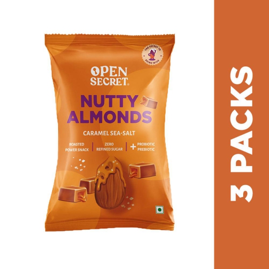 Nutty Almonds - Caramel Sea Salt (60gms) pack of 3