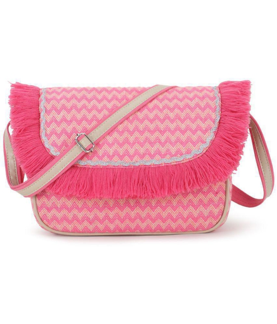 Anekaant - Pink Fabric Sling Bag - Pink