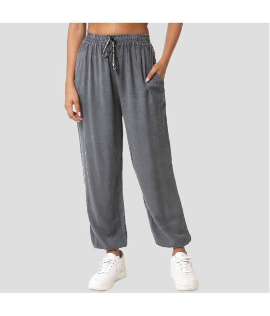 PPTHEFASHIONHUB - Grey Rayon Regular Women's Joggers ( Pack of 1 ) - None