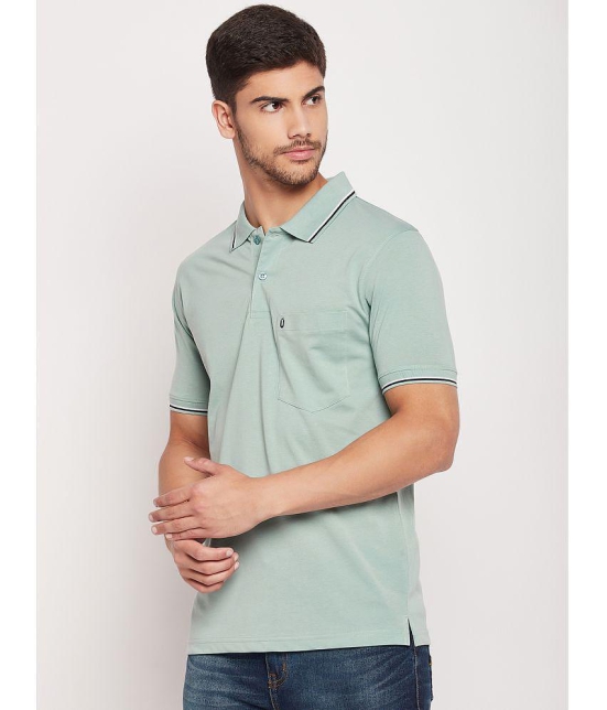 UNIBERRY - Sea Green Cotton Blend Regular Fit Mens Polo T Shirt ( Pack of 1 ) - None