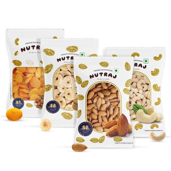 Nutraj Dry Fruit Combo 400gm Almond, Cashews, Figs, Apricot (100gm Each)