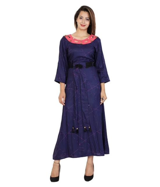 Rangun - Blue Crepe Womens Straight Kurti - M