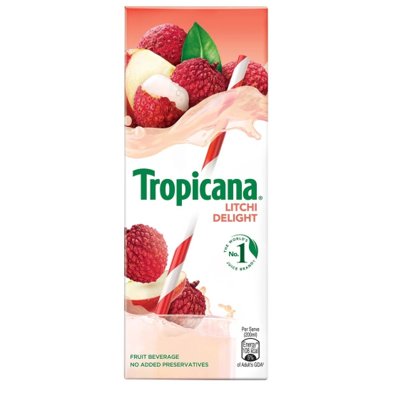 Tropicana Litchi Delight Tetra Fruit Juice, 200Ml