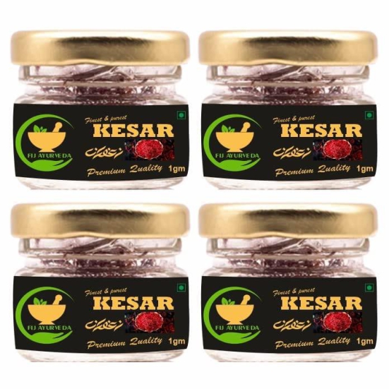 FIJ AYURVEDA Saffron Thread Kesar/Keshar/Zafran/Jafran | Premium Saffron | for Pregnant Women (A++ Grade) ? 4GM Combo Pack