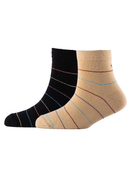 Men Pack Of 2 Patterned Cotton Ankle Length Socks