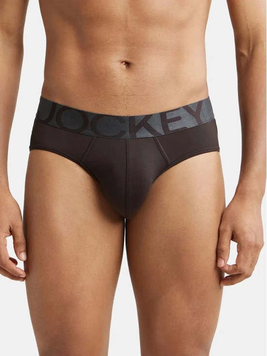 Jockey IC27 Men Tactel Microfiber Elastane Solid Brief with Moisture Move Properties - Brown - None