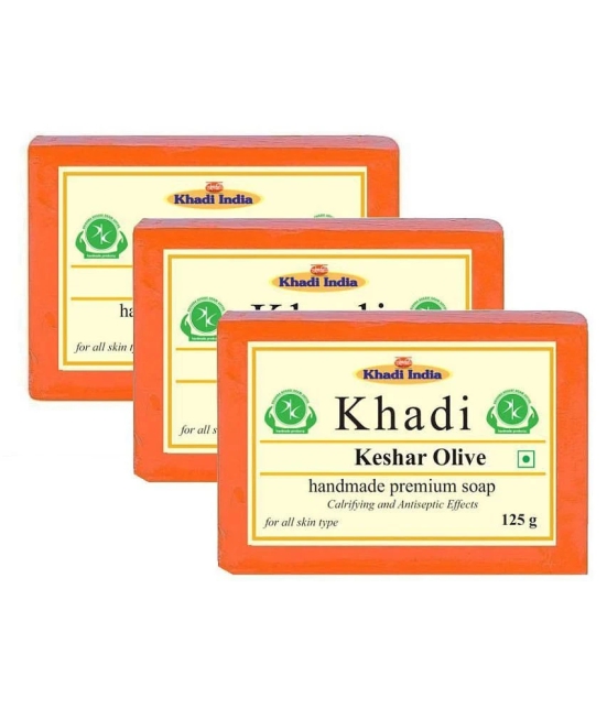 Premium Khadi Keshar Olive Soap 375 g Pack of 3