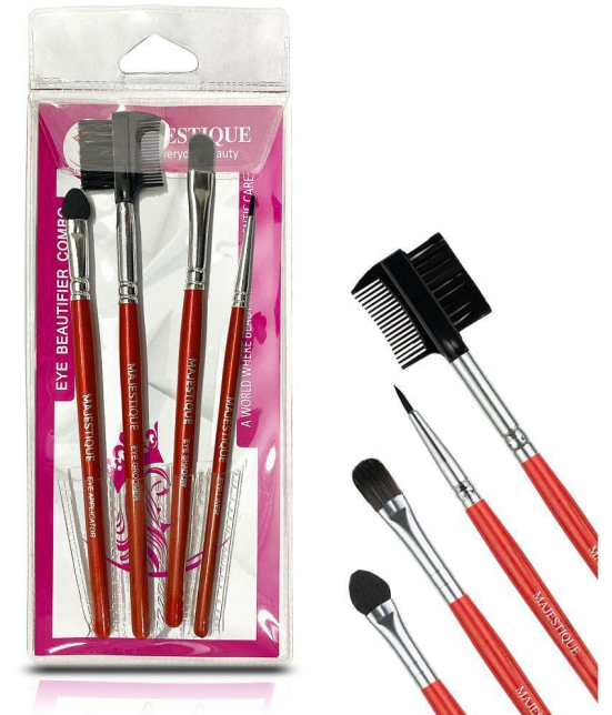 Majestique Professional Eye Beautifier Brush Set, 4pcs (Assorted Color)