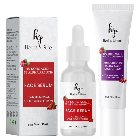 Skin Lightening Kojic Acid, Face Serum and Face Cream for Tan Removal