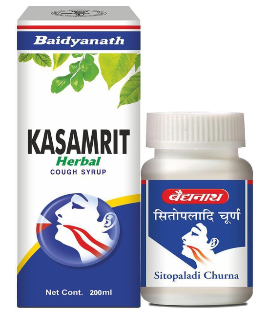 Baidyanath Sitopaladi Churna & Kasamrit Cough Syrup Liquid 60 gm