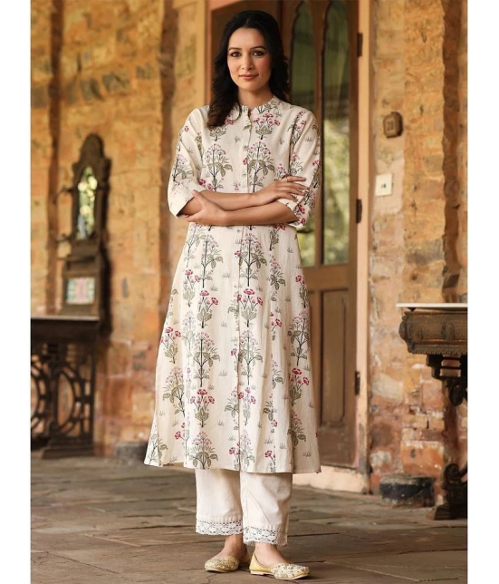 AMIRAS INDIAN ETHNICWEAR Cotton Flex Printed Front Slit Womens Kurti - Pink ( Pack of 1 ) - None