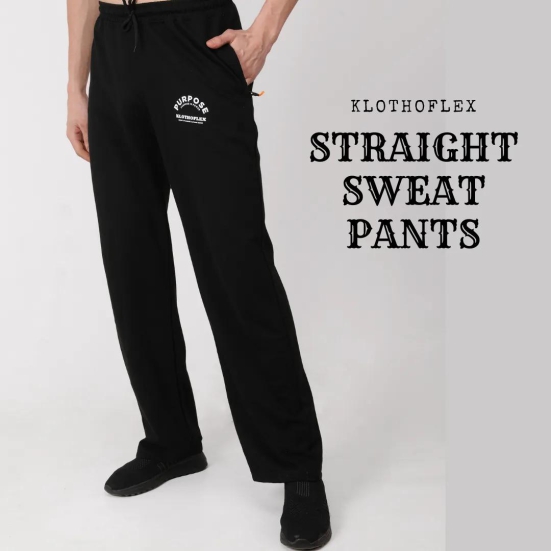 Oversize Straight Sweatpants-Brown / Small